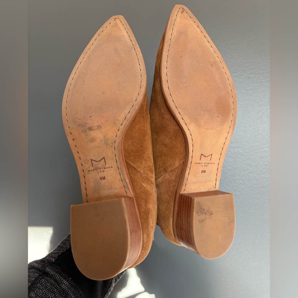 Marc Fisher- Tan Suede Ankle Booties - Picture 11 of 11